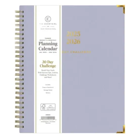 Blue Sky 7"x9" The Everygirl 2025-2026 Weekly/Monthly Wirebound Planner Hardcover Light Blue Bookcloth image {2}