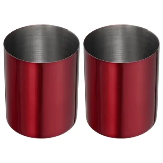 Unique Bargains Desk Stainless Steel Pencil Holders Makeup Brush Holder 2 Pcs image {8}