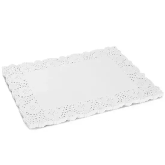 Juvale 100 Pack Rectangular Placemats for Cakes, Desserts, Baked Goods (White, 15.5 x 11.7 In) image {7}