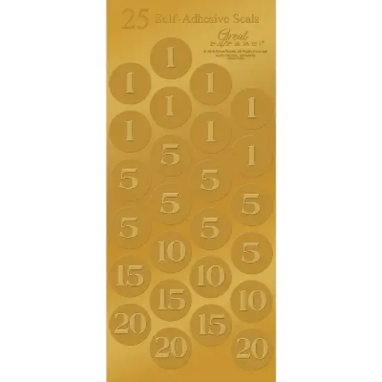 Great Papers! Number Foil seals Gold 50/Pack (2015114PK2) image {4}