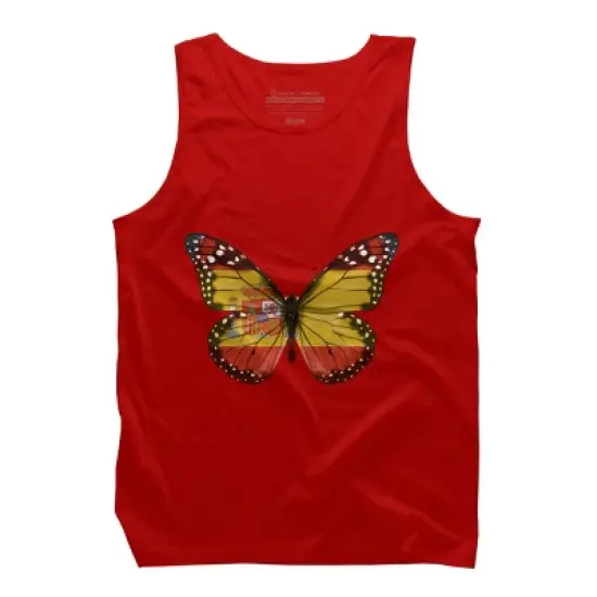 Men's Design By Humans Butterfly Flag Of Spain By GiftsIdeas Tank Top image {4}