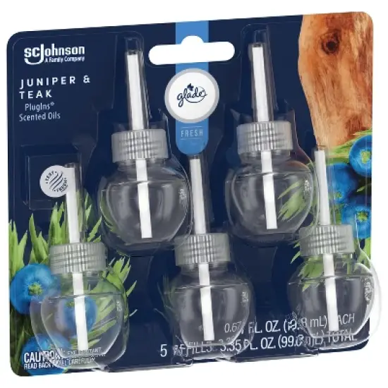 Glade PlugIns Scented Oil Air Freshener Refills Juniper & Teak - 3.35 fl oz/5pk image {12}
