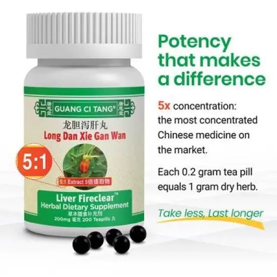 Long Dan Xie Gan Wan Liver FireClear 200 Teapills image {3}