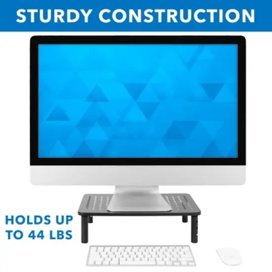 Mount-It! Metal Monitor Riser 2-Pack | Height Adjustable Computer Display and Laptop Stand for Desktop | Fits Up to 32" Screens, 44 Lbs. Capacity image {7}