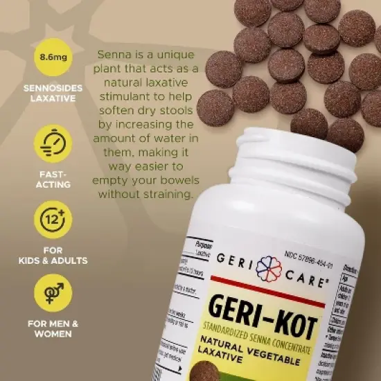 Geri Care - Geri-Kot Natural Vegetable Laxative, 100 Count image {3}