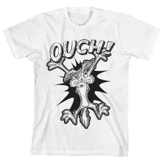 Looney Tunes Wile E. Coyote Ouch Crew Neck Short Sleeve White T-shirt Toddler Boy to Youth Boy image {4}