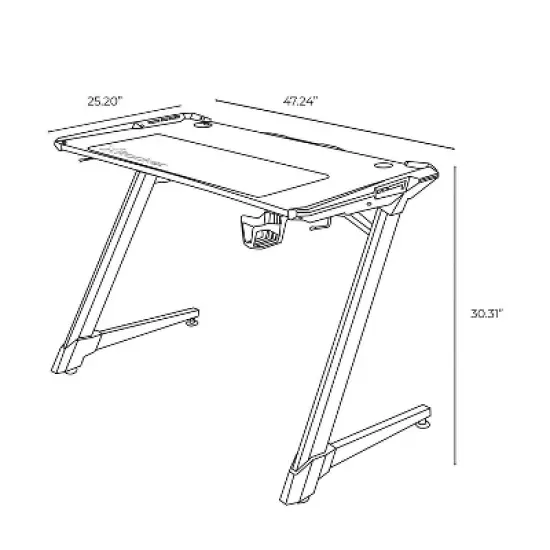 Lynx LED Gaming Desk Black - X Rocker image {12}
