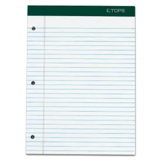 TOPS Double Docket Ruled Pads 8 1/2 x 11 3/4 White 100 Sheets 6 Pads/Pack 63437 image {6}