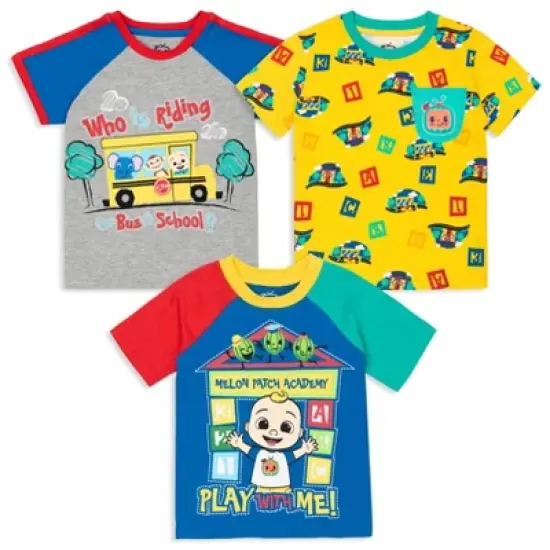 CoComelon JJ 3 Pack Graphic Raglan T-Shirts  image {8}