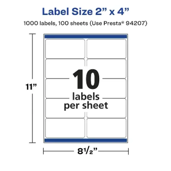Avery Matte White Rectangle Labels, 2" x 4" image {4}