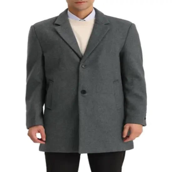 Lars Amadeus Men's Classic Notched Lapel Single Breasted Winter Coat image {7}