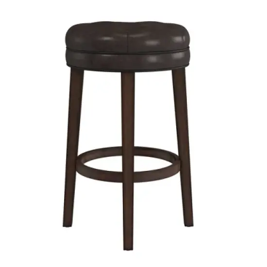 30.5" Krauss Wood Backless Swivel Barstool Charcoal Gray - Hillsdale Furniture image {6}