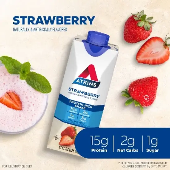 Atkins RTD Shake - Strawberry image {3}