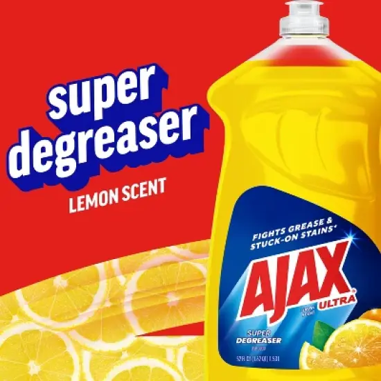 Ajax Ultra Lemon Super Degreaser Dishwashing Liquid Dish Soap image {2}