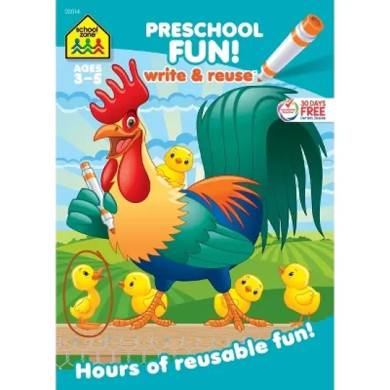 School Zone Preschool Fun! Write & Reuse Workbook - (Paperback) image {7}