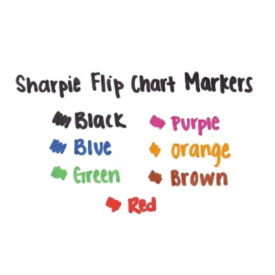 Sharpie Flip Chart Marker Bullet Tip Black 8/Card 1760445 image {2}