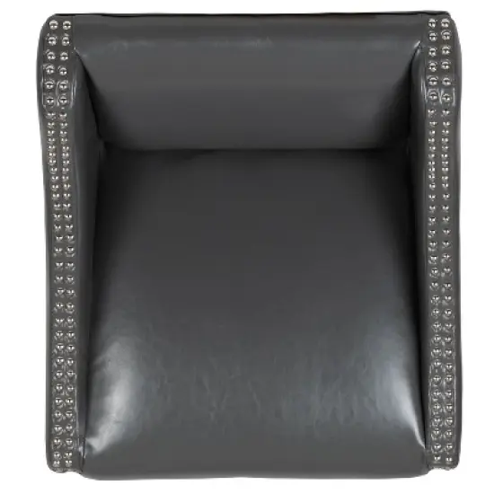 Merrick Lane 24 Inch Counter Height Stool with Nailhead Trim - Set of 2 image {9}