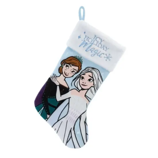 Frozen Elsa and Anna Applique Holiday Stocking 20" image {1}
