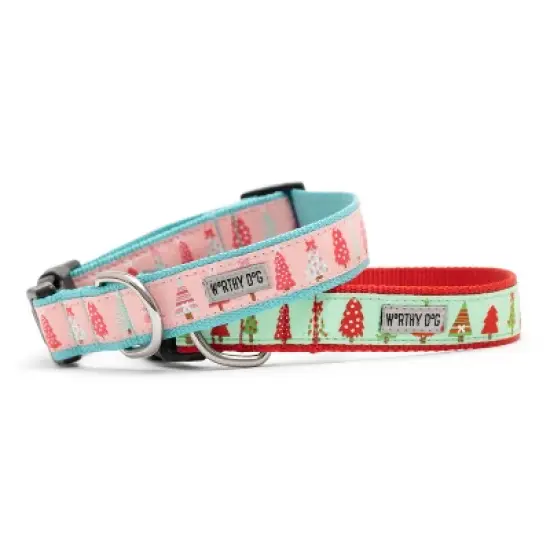 The Worthy Dog Holiday Trees Adjustable Dog Collar image {1}