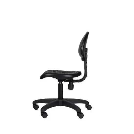 16"-21" Adjustable Height Polyurethane Task Office Chair Black- Hampden Furnishings image {3}