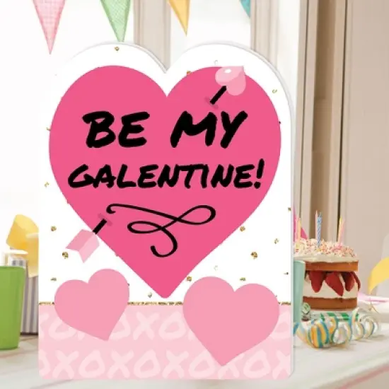 Big Dot of Happiness Be My Galentine - Valentine's Day Giant Greeting Card - Big Shaped Jumborific Card image {1}