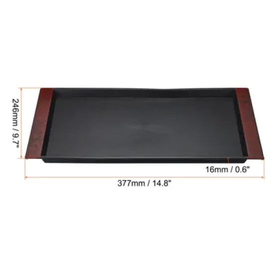Unique Bargains Japanese Style Wood Grain Rectangular Plastic Serving Tray 1 Pc image {1}