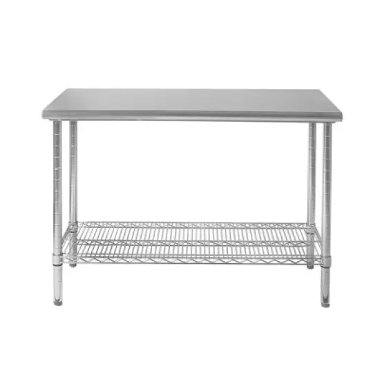 Commercial Grade Nsf Stainless Steel Top Work Table Chrome - Seville Classics image {6}