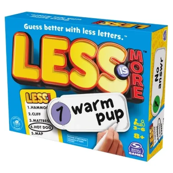 Spin Master Games Less is More, Party Board Game Fun Word Letter Card Game Funny Gift Toy Living Room Family Game Night image {8}