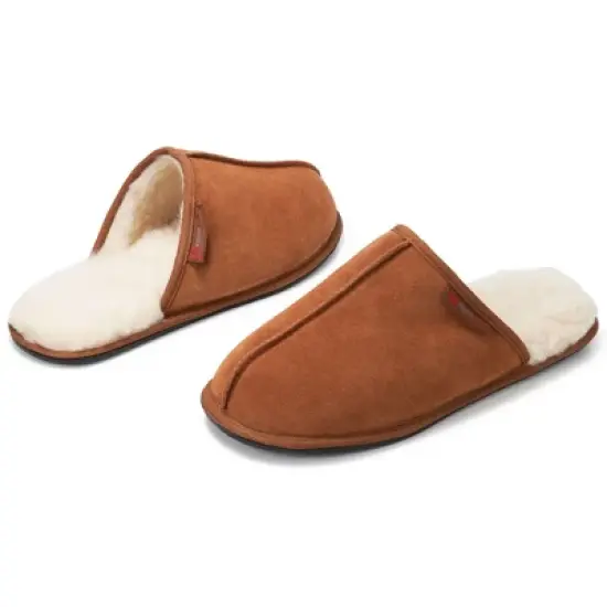 Alpine Swiss Halden Mens Genuine Suede Memory Foam Scuff Slippers image {3}