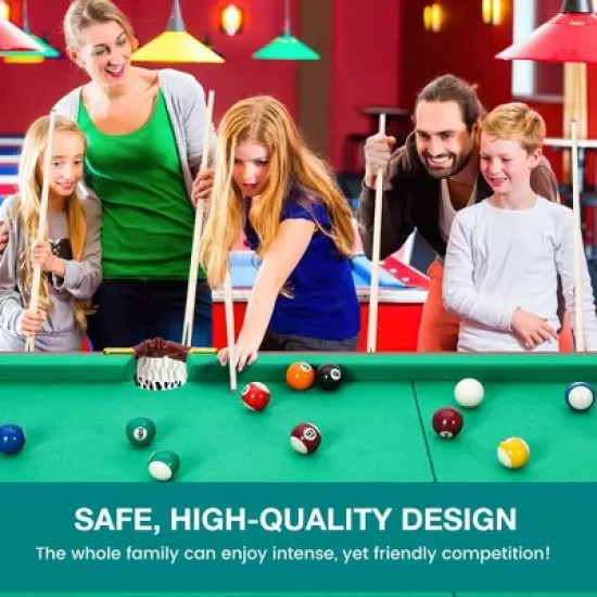 55-inch Folding Billiard - Portable Pool Table, Billiard Game Table with 2 Cue Sticks 16 Balls Triangle Chalk for Kids and Adults image {6}