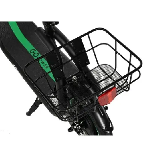 GoPowerBike GoFlow Electric Scooter with Seat | Comfortable Seat, Rear Basket, and Throttle Control | 16 mph Top Speed | 12 mile Range image {8}