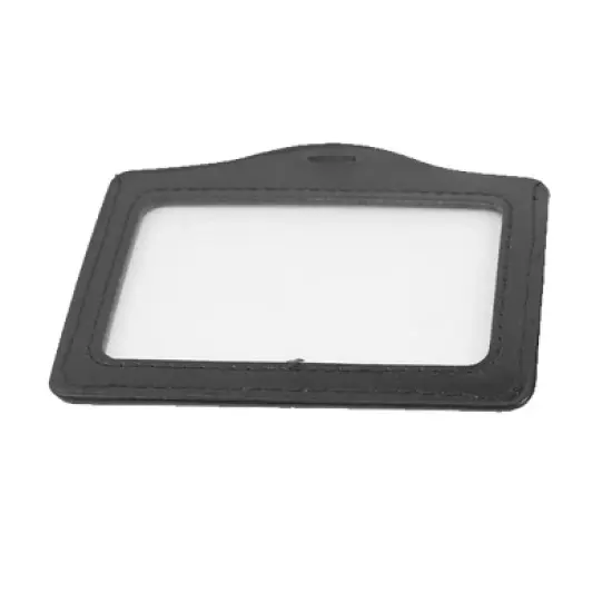 Unique Bargains Faux Leather Office Horizontal Business ID Badge Card Holder Container Black 50 PCS image {3}