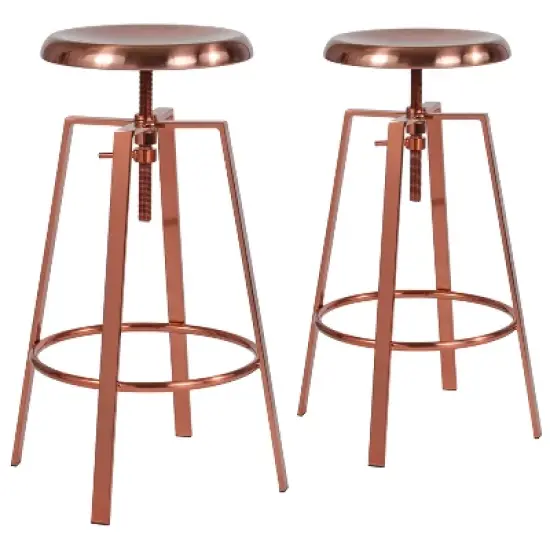 Emma and Oliver Industrial Style Barstool with Swivel Lift Adjustable Height Seat image {3}