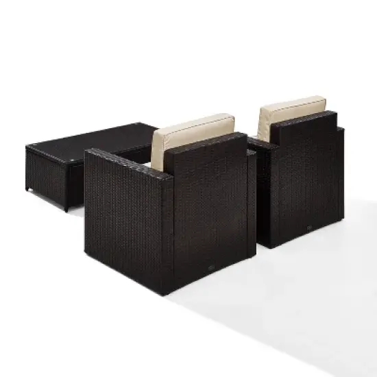 Palm Harbor 3pc Outdoor Wicker Seating Set - Sand - Crosley image {8}