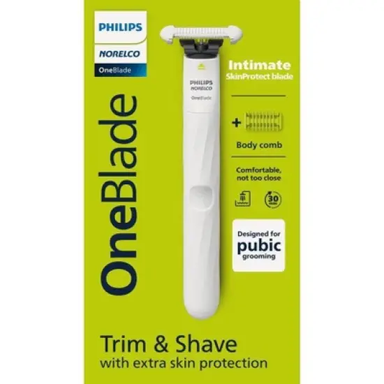 Philips Norelco OneBlade Intimate Electric Rechargeable Pubic Groomer - QP1924/70 image {13}