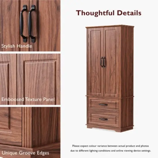 71" Tall Kitchen Pantry Cabinet, Freestanding Cupboard Storage Cabinet with 2 Drawers, Kitchen Hutch Cabinet for Living Room Hallway Bathroom image {4}
