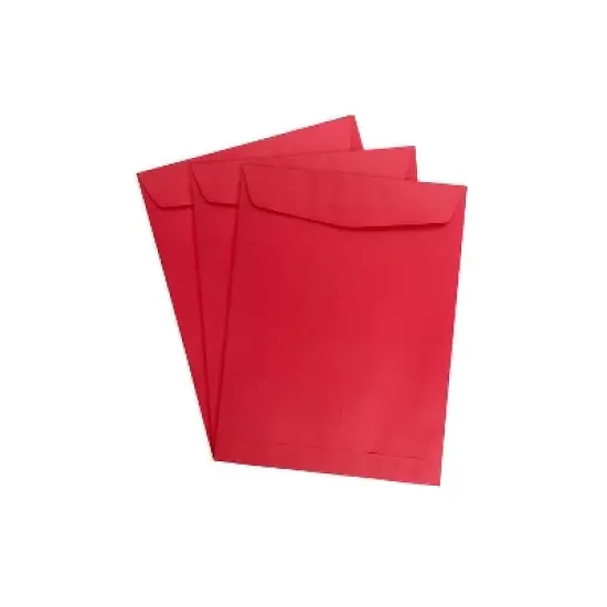 JAM Paper 9 x 12 Open End Catalog Colored Envelopes Red Recycled 25/Pack (80329a) 80329A image {2}