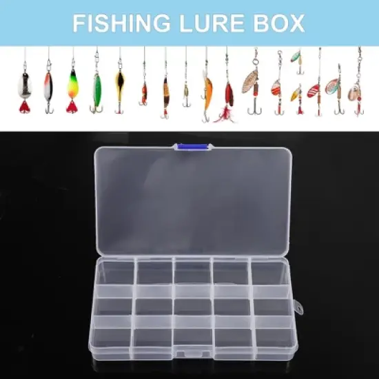 Unique Bargains Plastic Clear Fishing Lure Box Trays Organizer Small Case Storage Clear 3 Pcs image {4}