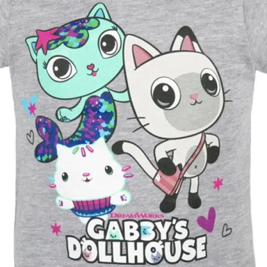 Dreamworks Gabby's Dollhouse Little Girls 3 Pack Graphic T-Shirts Multicolor 7-8 image {4}