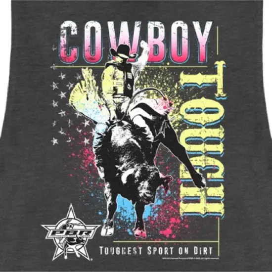 Junior's Professional Bull Riders Cowboy Tough Colorful Festival Muscle Tee image {1}