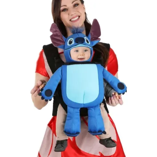 HalloweenCostumes.com One Size Fits Most   Infant Disney Stitch Velour Baby Carrier Halloween Costume Cover, Blue/Blue/Red image {3}