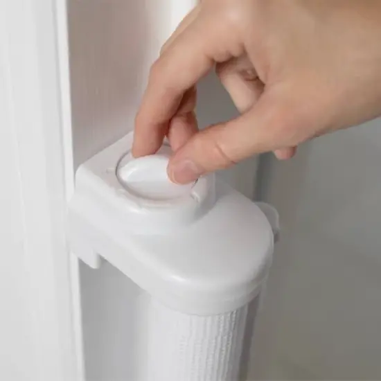 Perma Child Safety 71" Wide x 41" Tall Retractable Baby Gate - 3122 - White image {4}