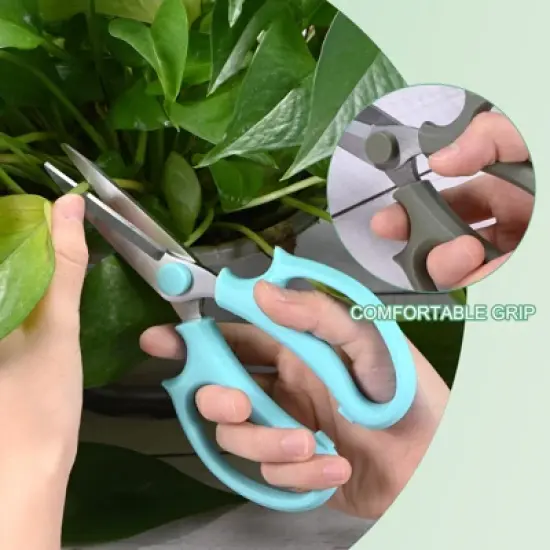 Unique Bargains Stainless Steel Garden Comfortable Grip Flower Pruning Shears image {3}