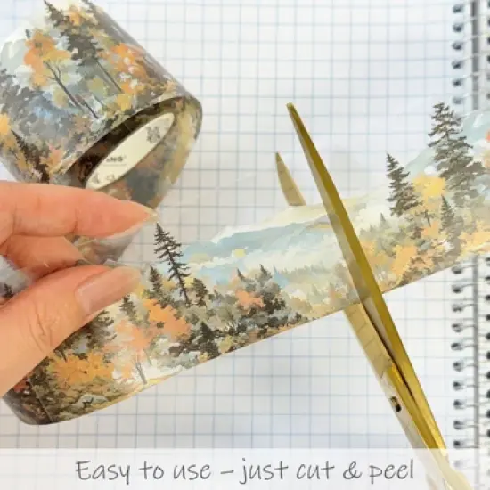 Wrapables Aesthetic Scenic Landscapes PET Washi Tapes for Scrapbooking, Stationery, Journaling, Diary, Card Making (Set of 2) image {3}