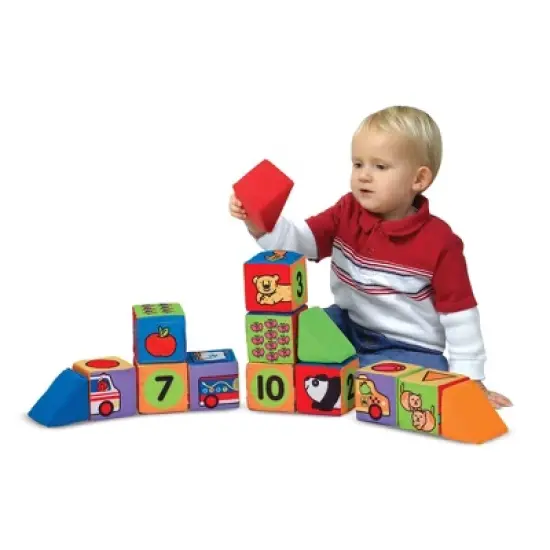 Melissa & Doug K's Kids Match and Build Soft Blocks Set image {1}