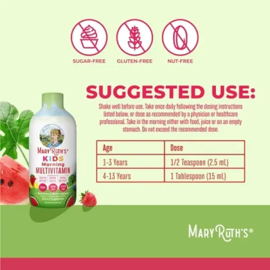 MaryRuth's Kids' Morning Vegan Multivitamin Liquid - 15.2oz image {9}