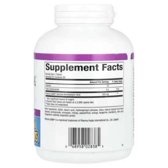 Natural Factors Stress-Relax&reg;, Pharma GABA&reg;, 100 mg, 120 Chewable Tablets image {1}