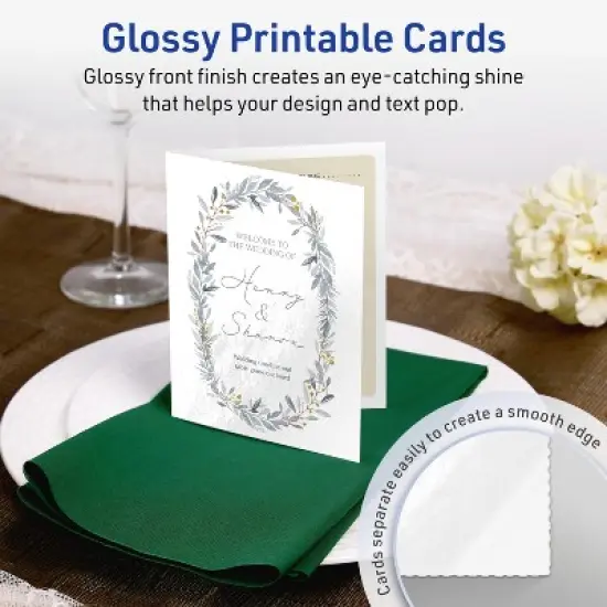 Avery Printable Note Cards, 4.25" x 5.5", Glossy White, 20ct image {1}