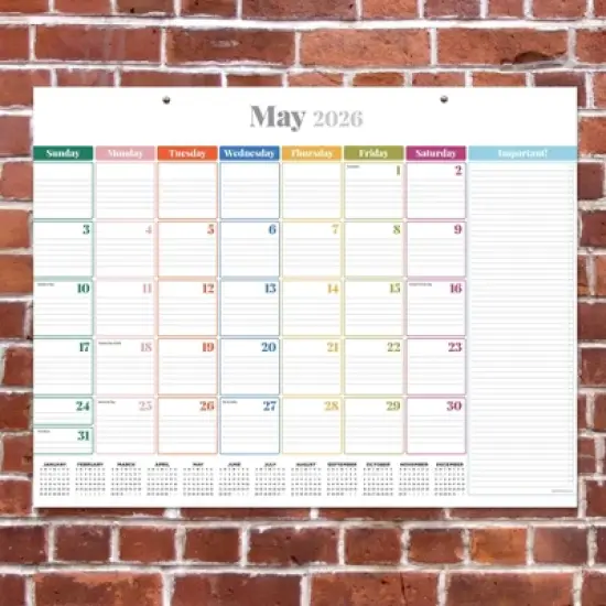 TF Publishing 22.5"x17.5" 2026 Rainbow Blocks Large Desk Pad Monthly Blotter Calendar image {3}