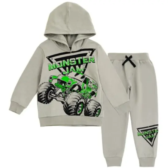Monster Jam Grave Digger Monster Mutt Megalodon Fleece Pullover Hoodie & Pants Toddler to Big Kid image {8}